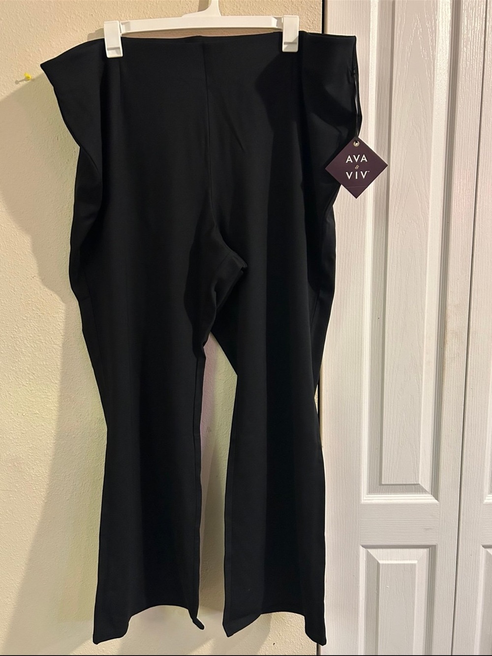 Ava & Viv Black Wide-Leg Ponte Trousers
